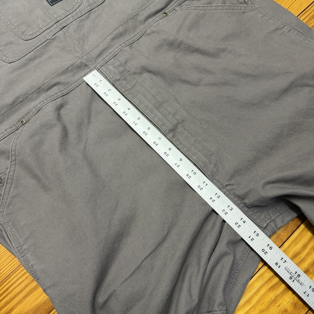 RW Rugged Wear XL Men's Double Knee Duck Canvas Bib Overall Gray Relaxed Fit - Picture 5 of 9